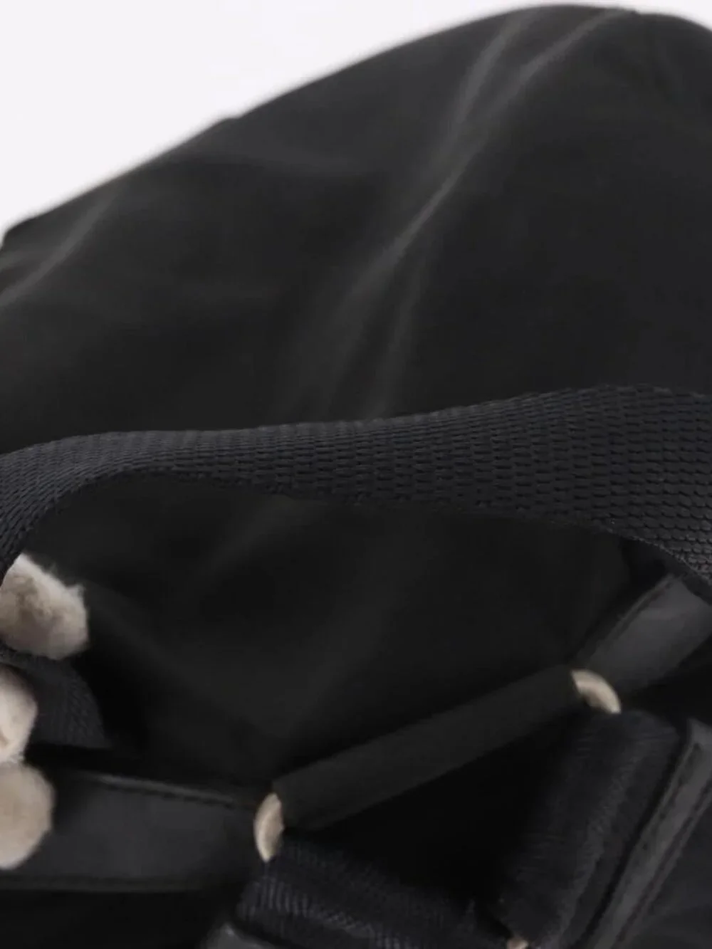 PRADA Backpack Nylon Black Silver Auth 179537